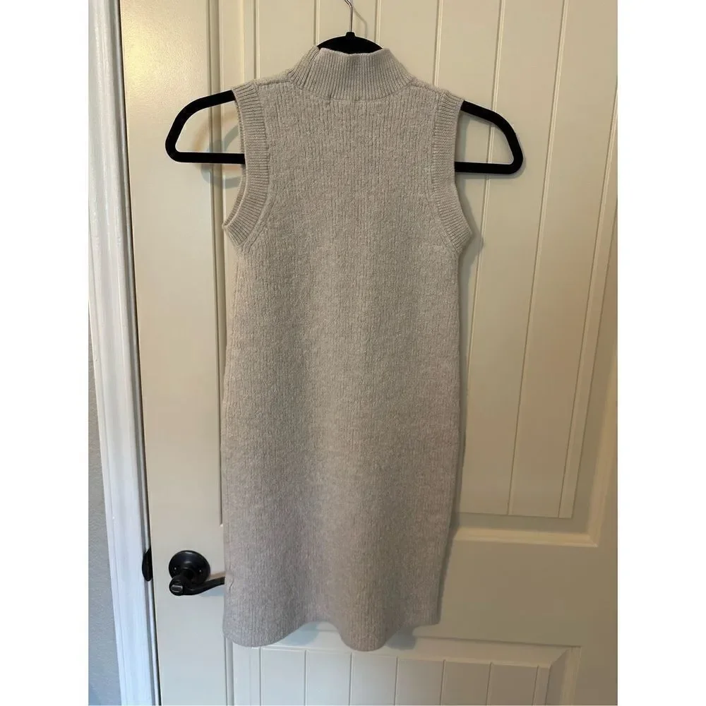 Babaton Aritzia Cream Knit Merino Wool Mini Dress Size L (Fits Like a Small) - Picture 4 of 6